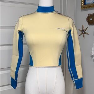 Atmosea Light Yellow and Blue Wetsuit Top